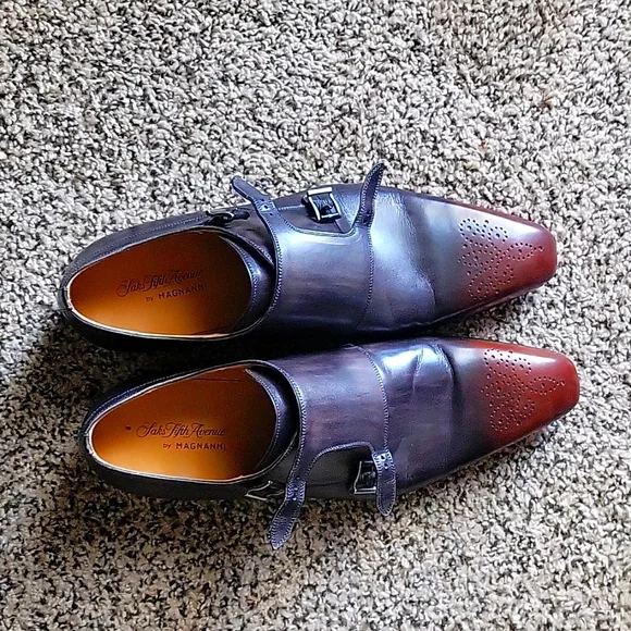 Saks Fifth avenue by Magnanni size 13 Magnanni for Saks Fifth Avenue Black Leather Wing Tip  main image 3